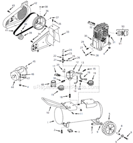 Page A Diagram and Parts List for VT631600 2003 Campbell Hausfeld Compressor